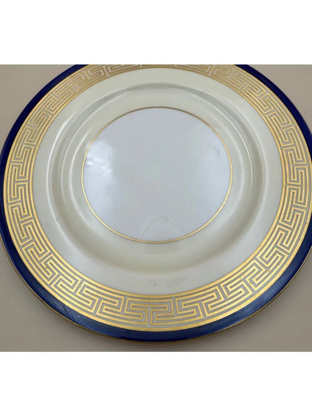 Lenox Etruscan Cobalt Blue Greek Key Dinner Plate 10 3/8